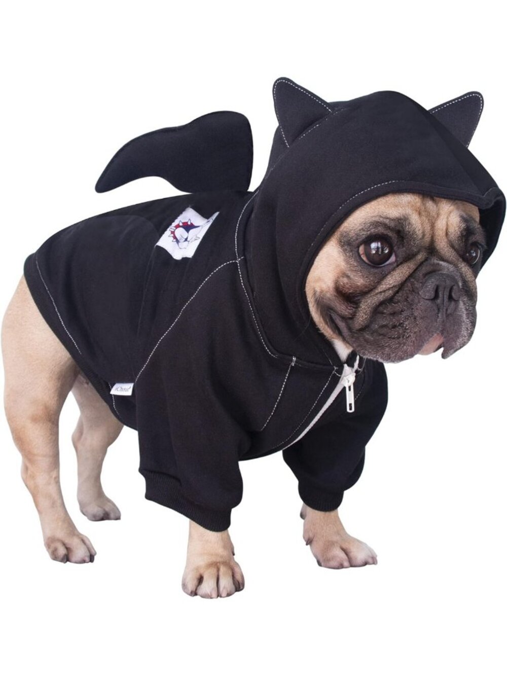 Adorable French Bulldog Halloween Bat Costume Hoodie - Cute Pet Outfit, Size S